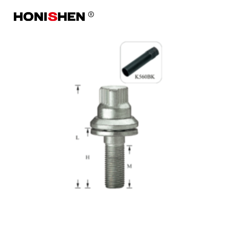 4+1 0.98" Shank Length Zinc Plating Wheel Lock Bolts W/Washer 74502Zn
