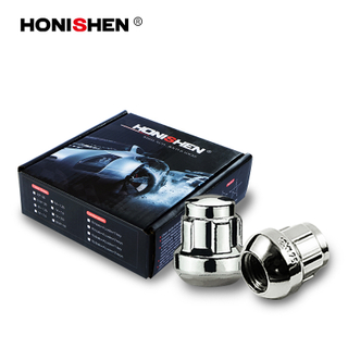 4 Nuts+1 Key 1.02" Dome Top Acorn Locking Lug Nuts Set 43110