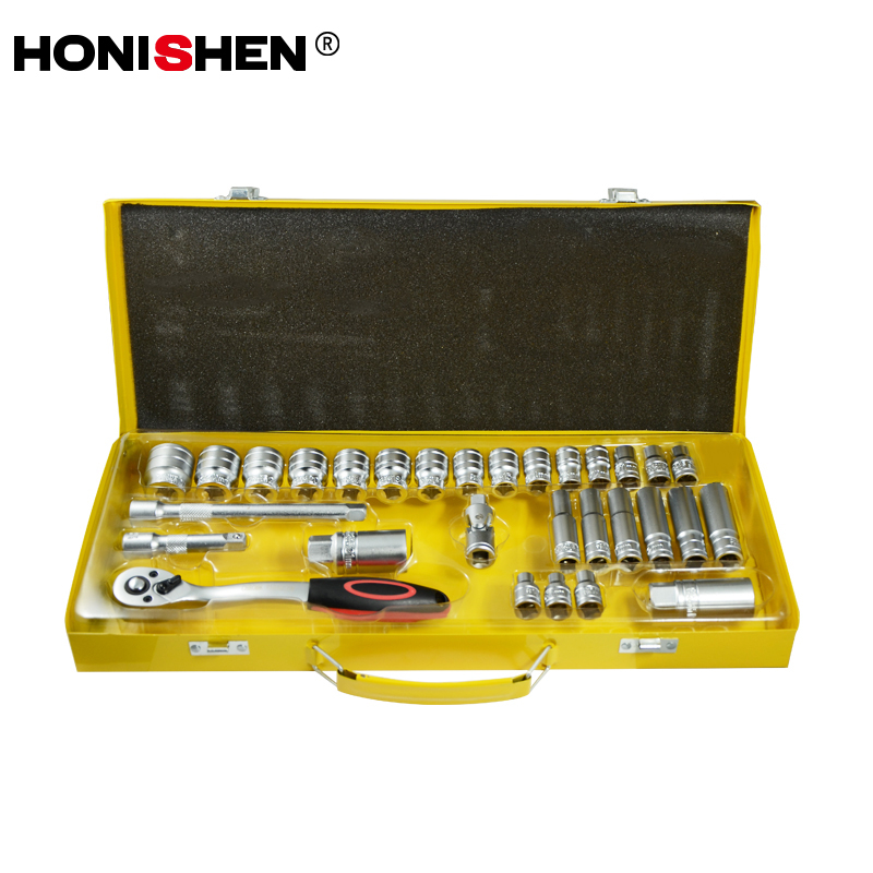 30pcs 3/8" Dr. Cr-V Steel Matt Chrome Plating Sockets Sets DGTT20