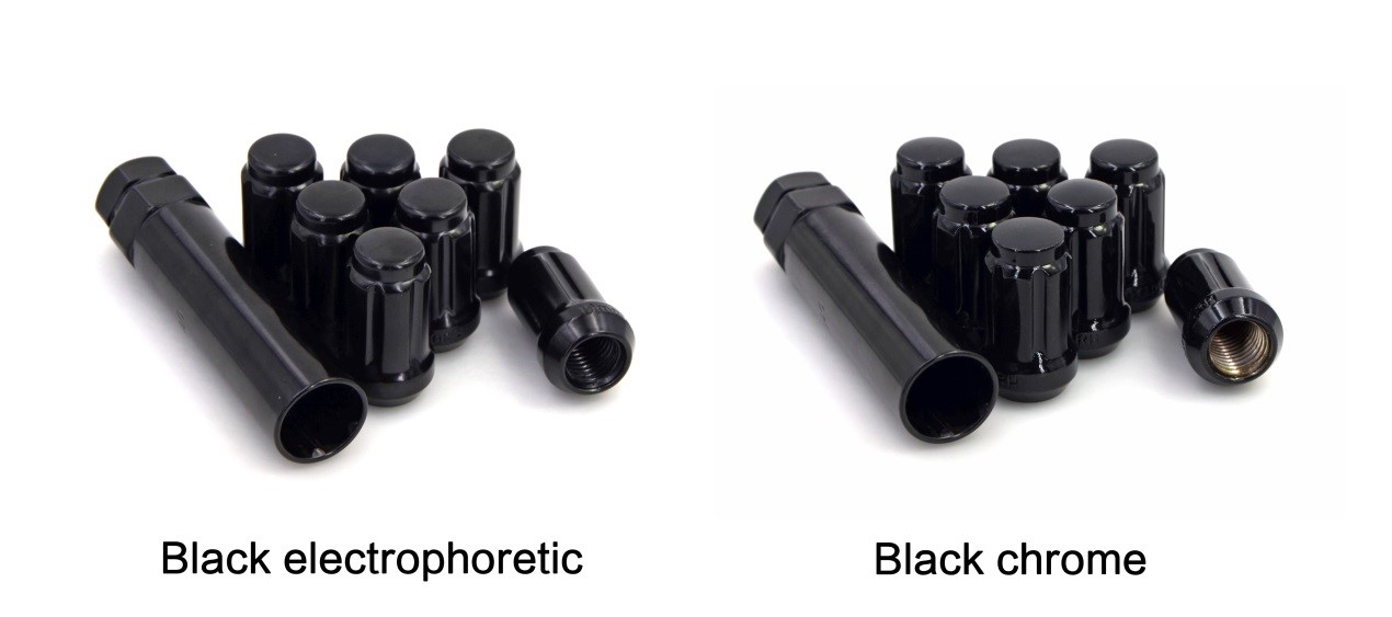 black electrophretic nut & black chrome nut