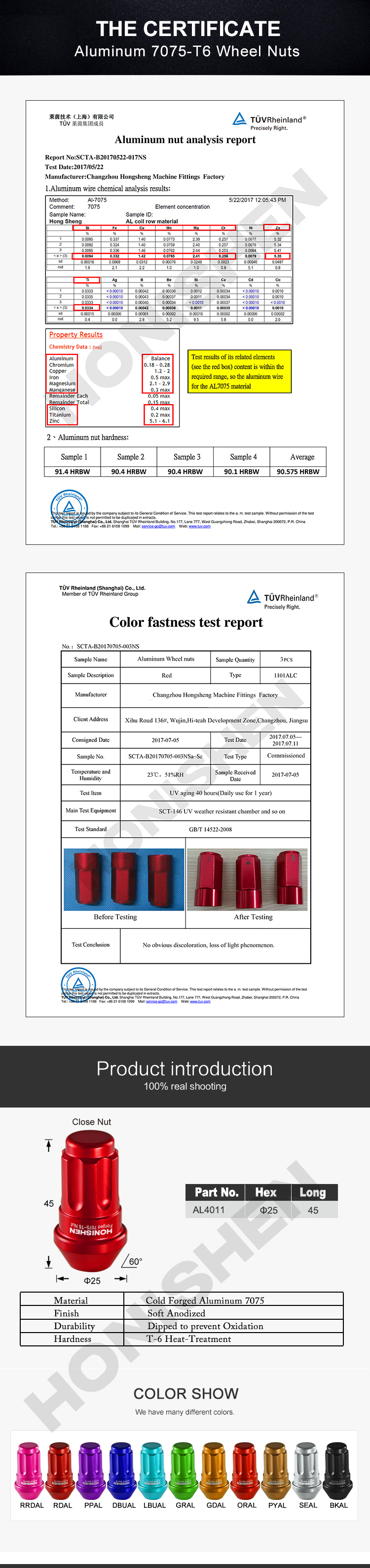 Aluminum Colored Lug Nuts