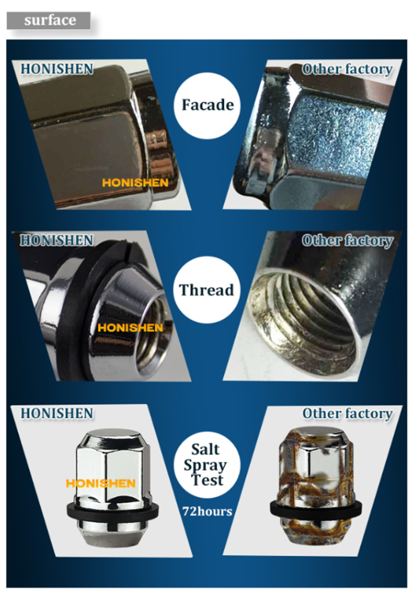 M12*1.5 Chrome Acorn 6 Side Bulge Style Wheel Nut 13726