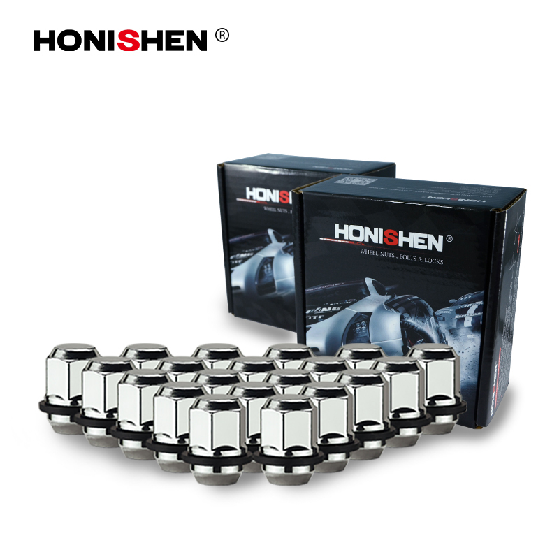 13/16" Hex Concial Seat Bulge Acorn Wheel Lug Nuts Attached Washer 13734