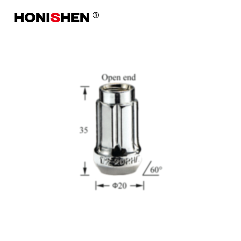 1/2"-20 Chrome Spline Wheel Nuts 49037