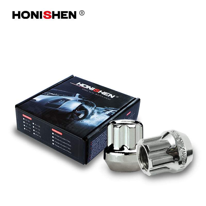 4 Nuts+1 Key 1" Open End Concial Seat Lug Locking Nuts Set 49325
