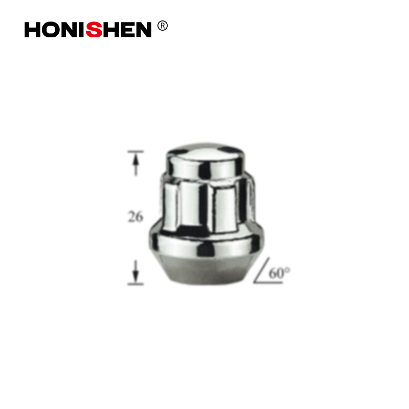 4 Nuts+1 Key 1.02" Dome Top Acorn Lug Nuts Locks Set 43101