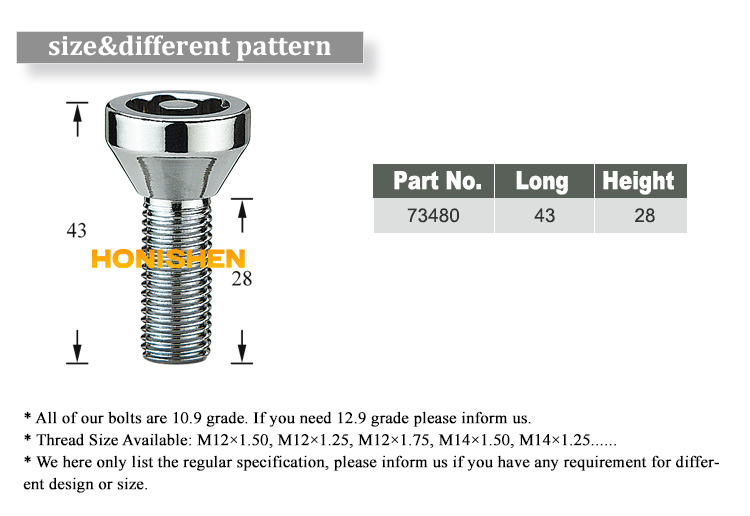 Locking Lug Bolts Set