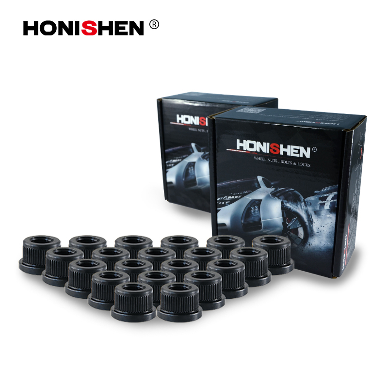 8 Grade 0.59" Open End Flat Seat Black Lug Nuts 11105BK