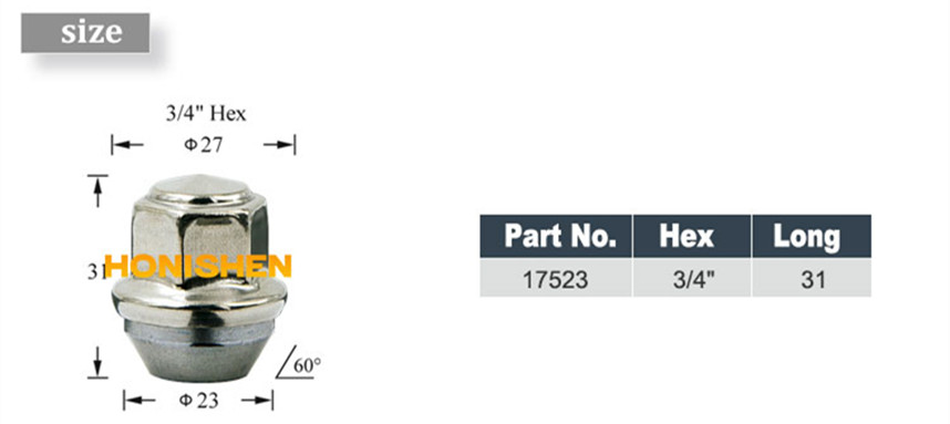 31 Long SST Capped Lug Nuts