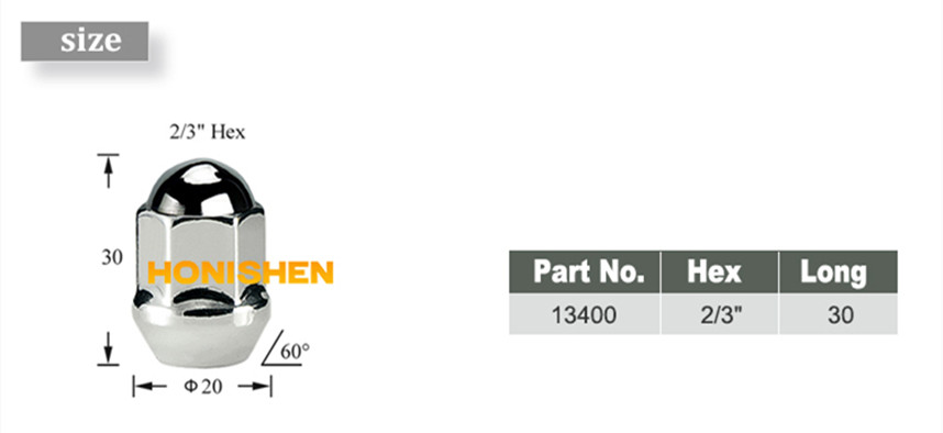 Dometop Hex Lug Nut