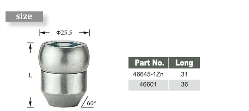 Zinc Car locking lug nuts