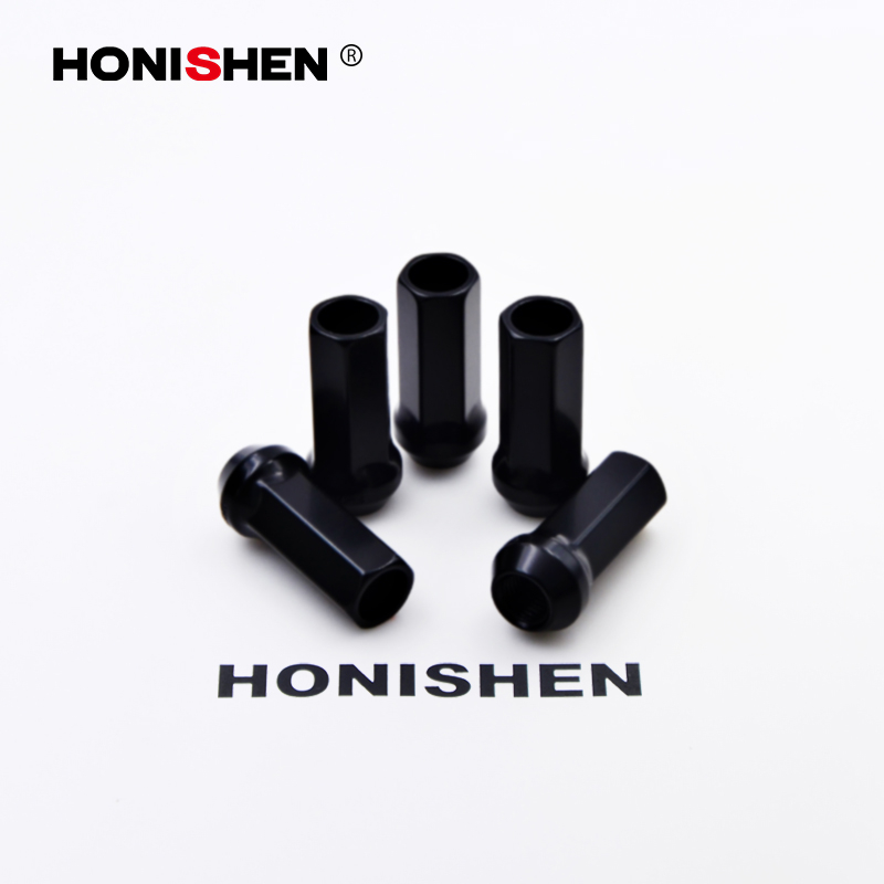 2/3" Hex 1.97" Matte Black Rays Extended Lug Nuts 11343