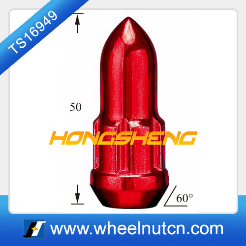 12x1.25 Red Plating Wheel Lug Steel Nuts 49053