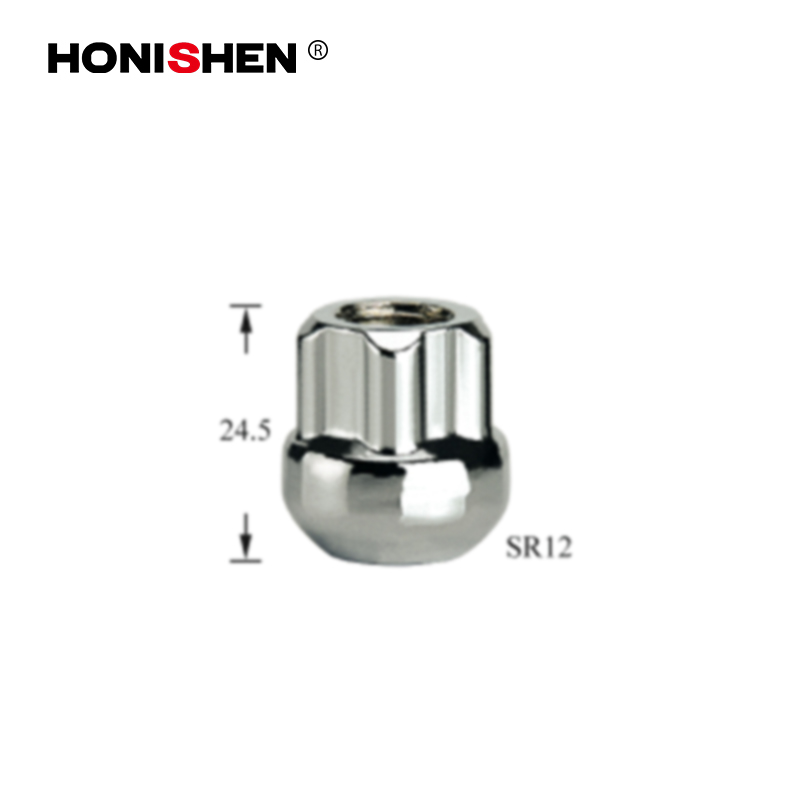 4 Nuts+1 Key 0.96" Open End Wheel Locking Lug Nuts Set 41300