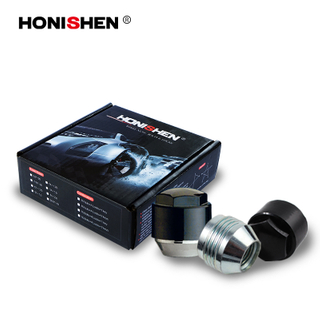 4 Nuts+1 Key 0.89" Open End Best Locking Lug Nuts with Cap 41223ZN