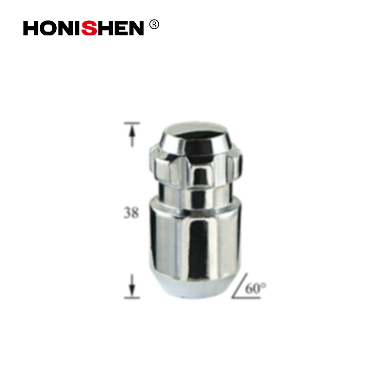 4 Nuts+1 Key 1.5" Concial Seat Acorn Lock Lug Nuts Set 43061