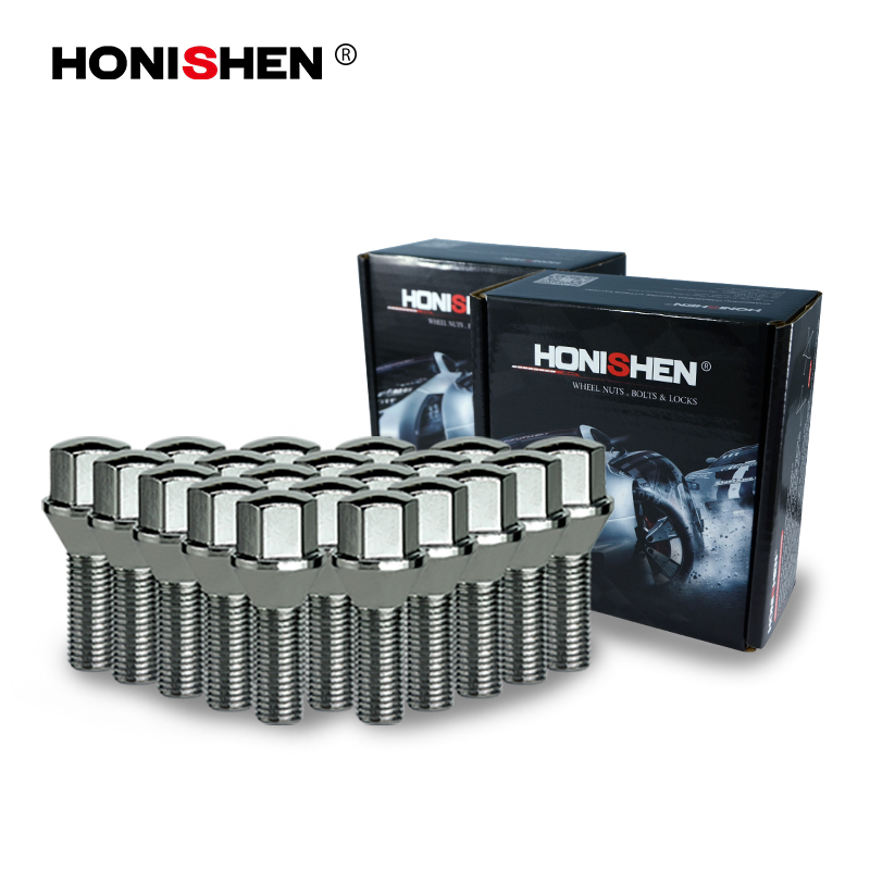 M12*1.5 17mm Hex 39mm Thread Length 10.9 Grade Cone Seat Steel Lug Bolt 93739