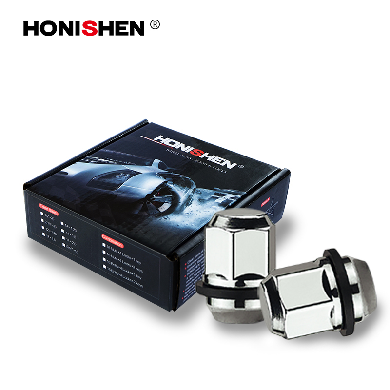 13/16" Hex Concial Seat Bulge Acorn Wheel Lug Nuts Attached Washer 13734