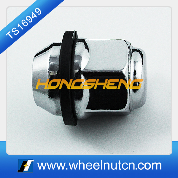 13/16" Hex Concial Seat Bulge Acorn Wheel Lug Nuts Attached Washer 13734