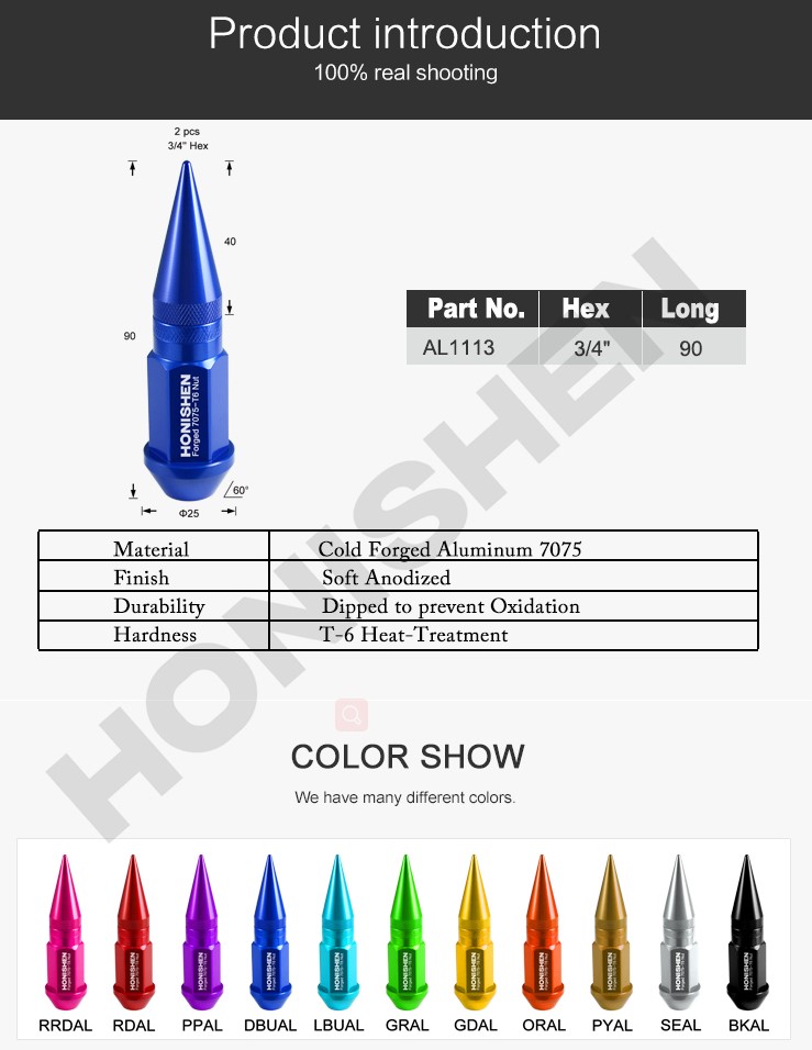 2 Pcs Type M14 Aluminum Conical Seat Bulge Nuts for Trucks