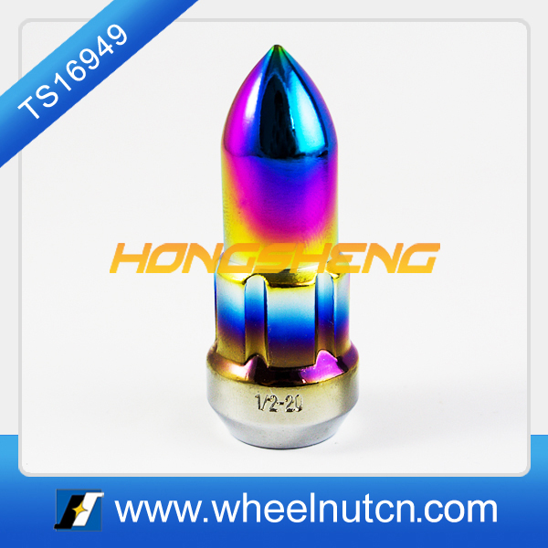 12x1.25 Red Plating Wheel Lug Steel Nuts 49053