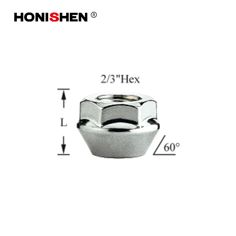 2/3" Hex 0.43" Open End Bulge 1/2-20 Lug Nuts 11311