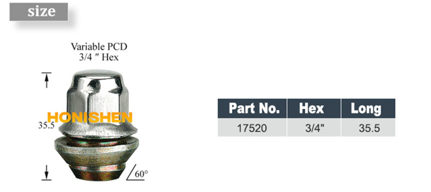 Variable PCD SST Capped Lug Nuts