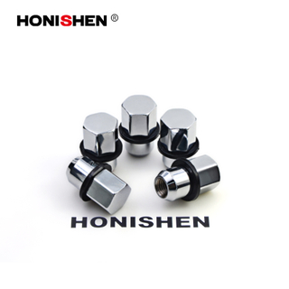 13/16" Hex 1.55" Length Shanked Lug Nuts w/Rubber Washer 15104