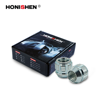 4 Nuts+1 Key 0.83" Open End Zinc Plating Auto Wheel Lock Nuts Set 41600ZN