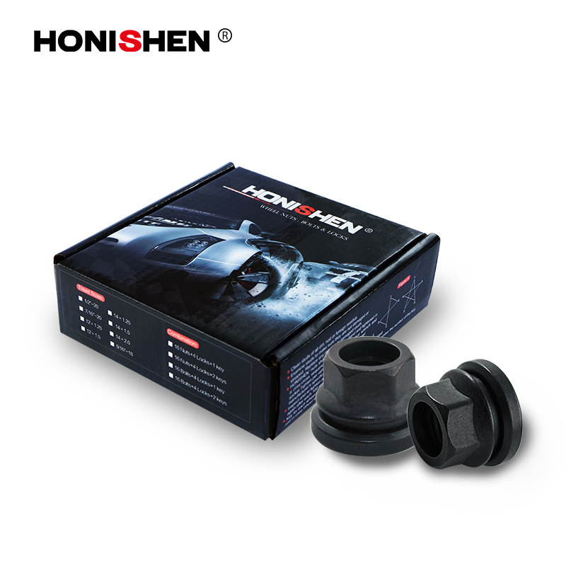 11332BK 10 Grade 3/4" Hex 0.87" Flat Seat Black Truck Wheel Nuts 611-172