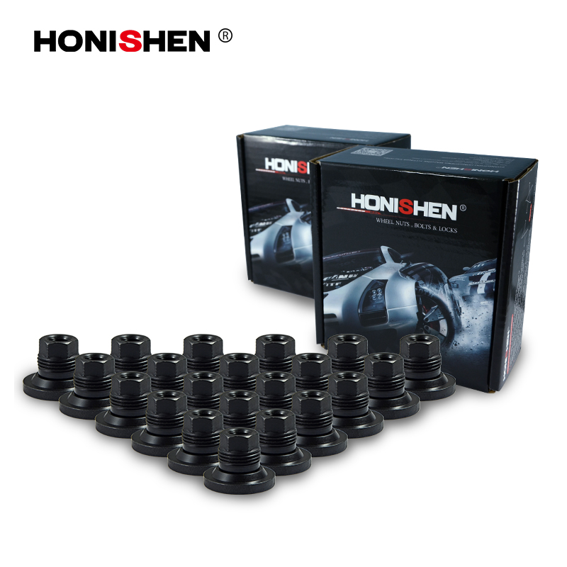 11334BK 7/8" Hex 1.30" Flat Seat Dual Thread Truck Wheel Lug Nuts 611-202.1