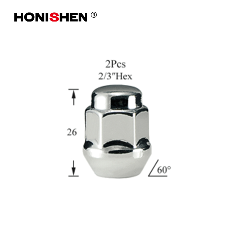 Short 2/3" Hex Capped Lug Nut 15628