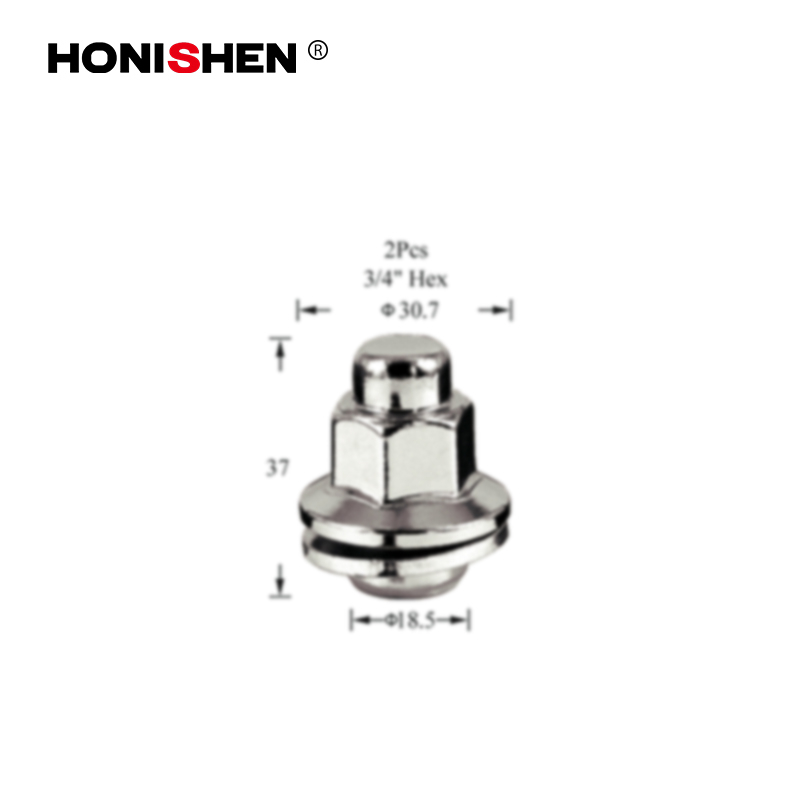 17202 2pcs 3/4" Hex 1.46" Shank Style Lug Nuts w/Washer 611-229.1