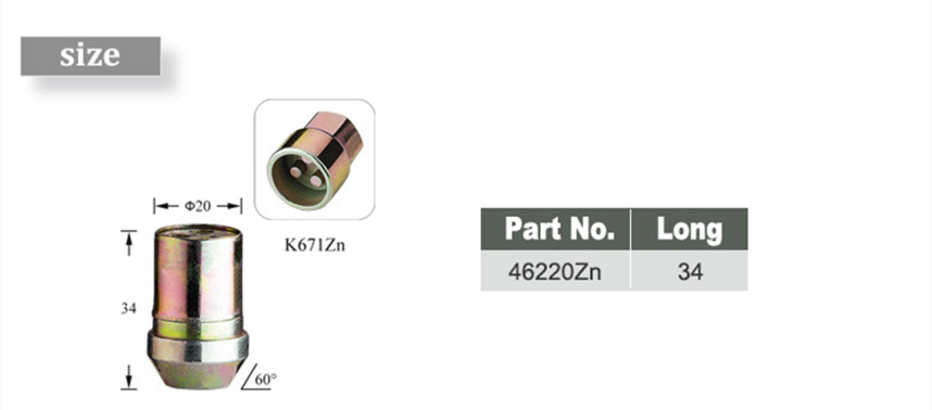 Zinc Car Wheel Locking Nuts