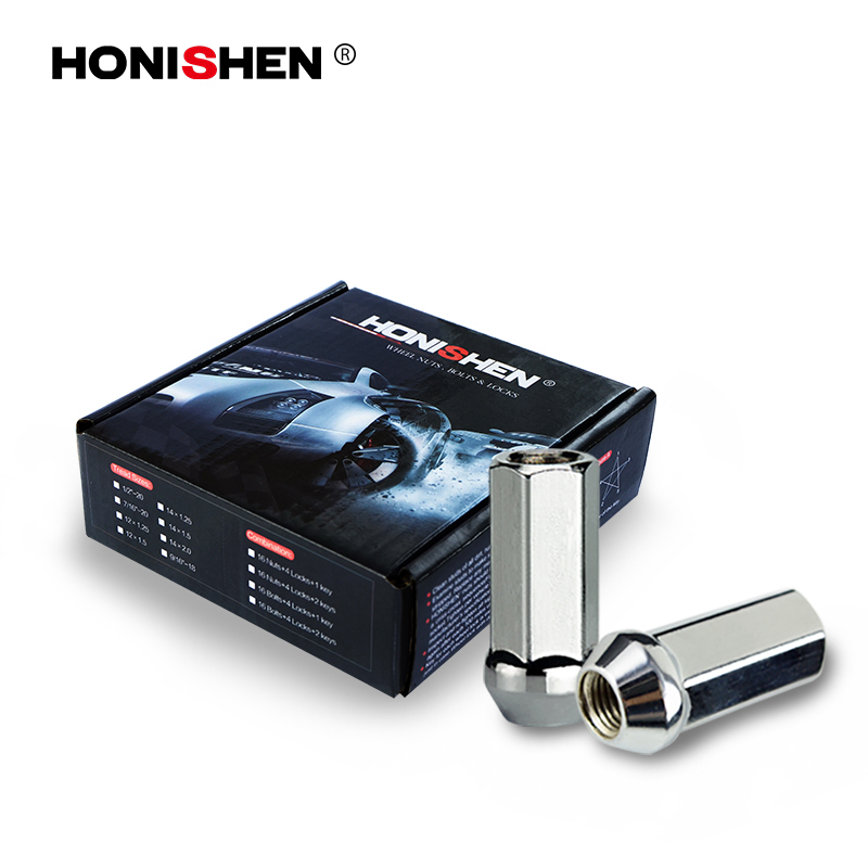 19mm Hex 60mm Length Chrome Bulge Extended Rays Lug Nuts 11341