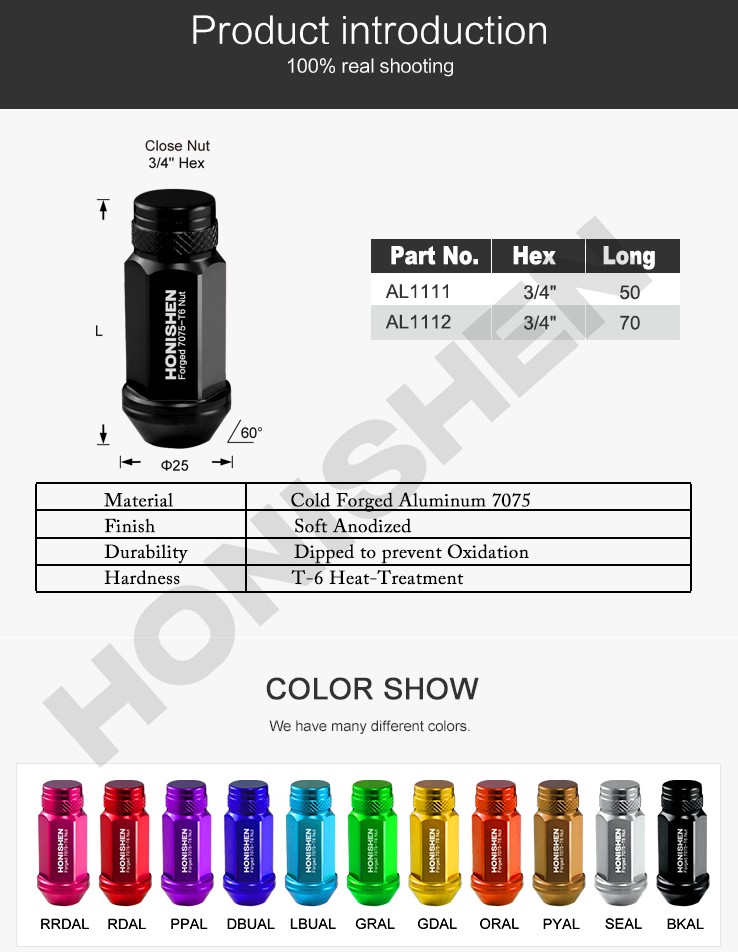 Aluminum Conical Seat Bulge Nuts for Trucks