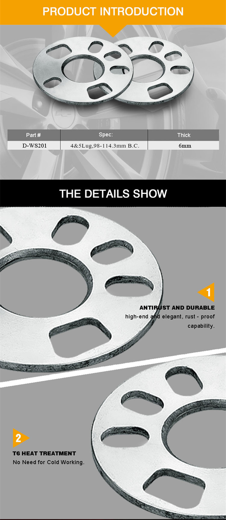 6mm Thick Hub Wheel Spacers