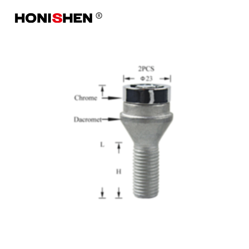 0.91" Shank Concial Seat Dacromet Plated Locking Lug Bolts F73423