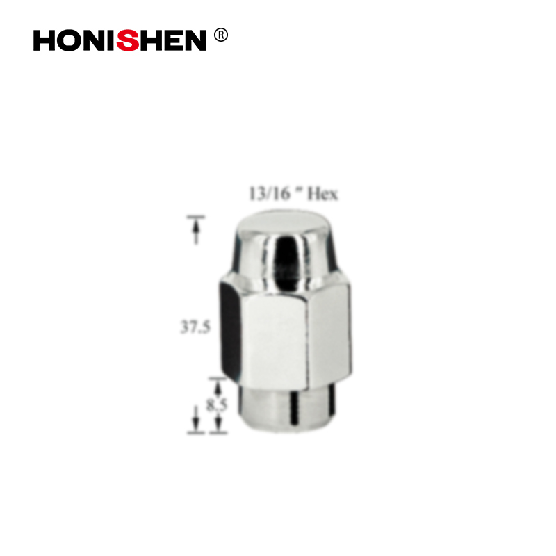 15203 13/16" Hex 1.48" Chrome Plating Shank Lug Nuts 611-102.1